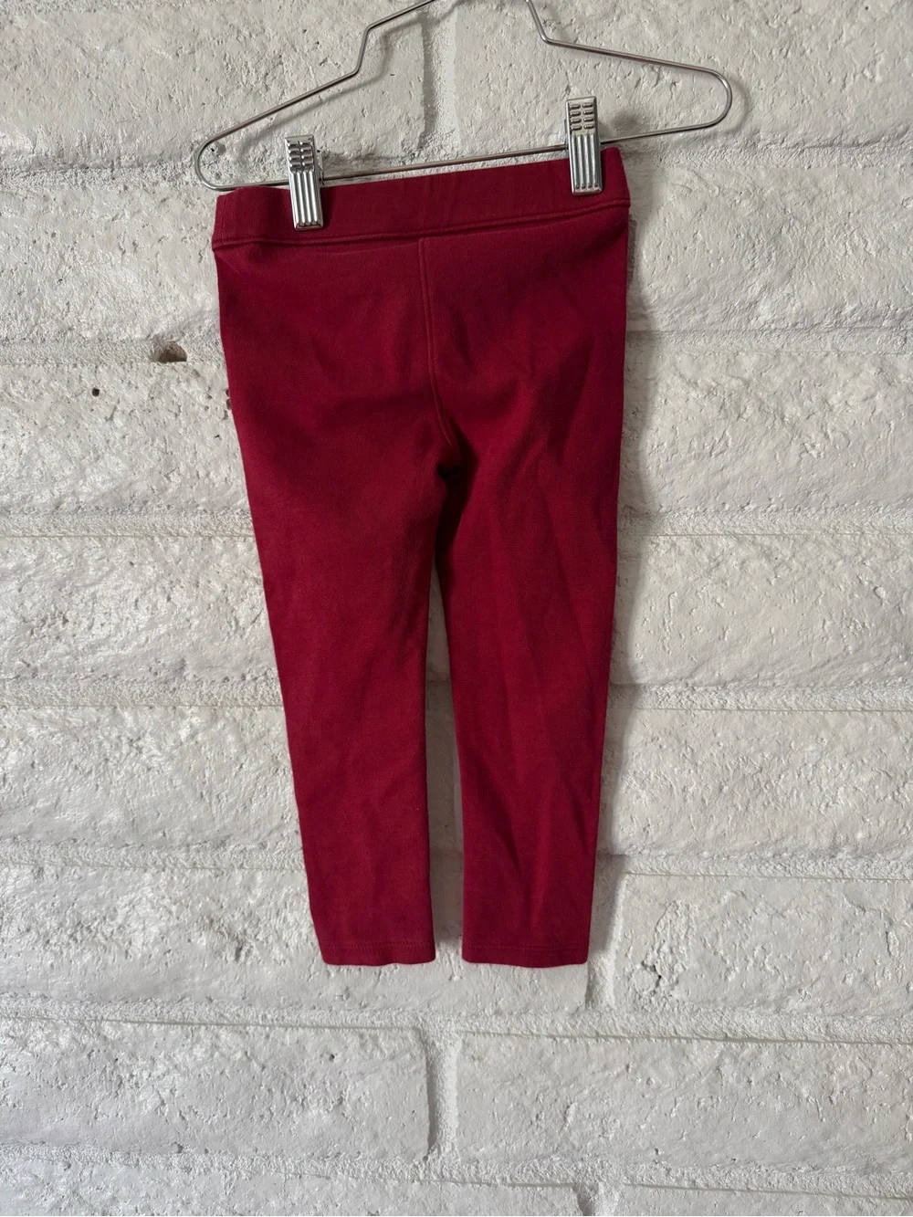Janie and Jack Burgundy Ponte Leggings with Gold Buttons